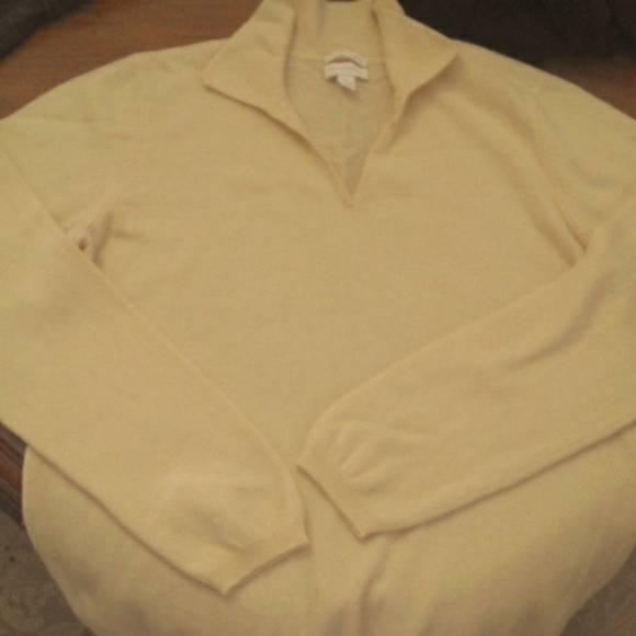 BNWOT 100% 2 PLY CASHMERE SWEATER BY CHARTER CLUB YELLOW PULLOVER SZ.XL LUXURIOU - Picture 4 of 10